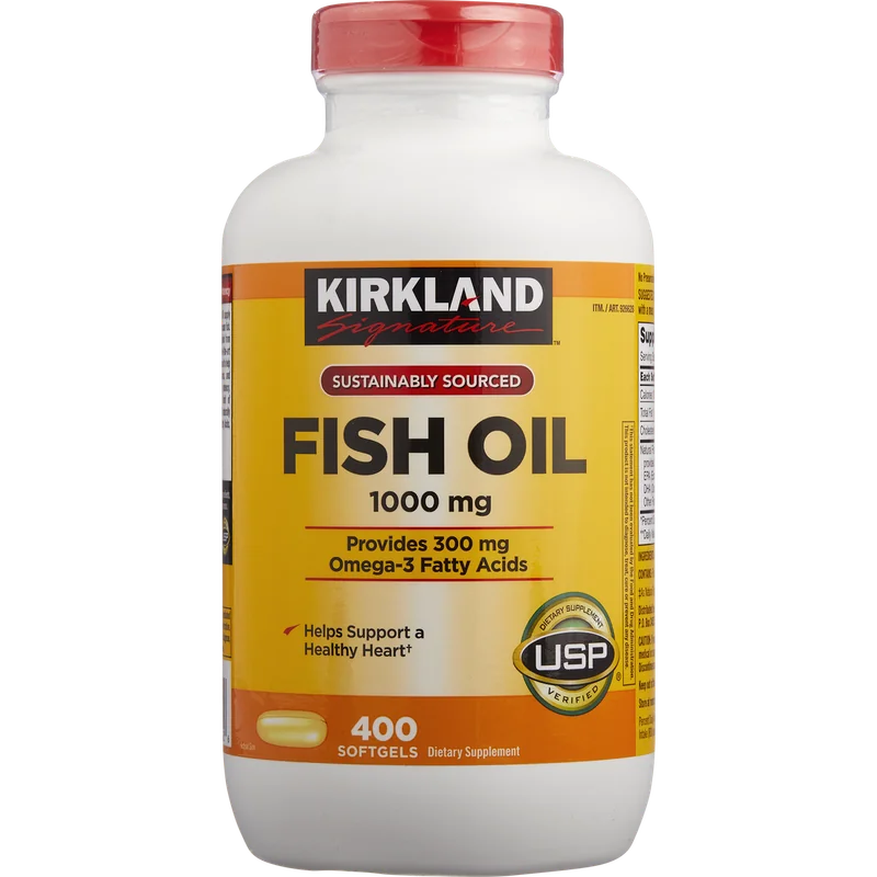 Product photo: Kirkland Signature Fish Oil 1000 mg