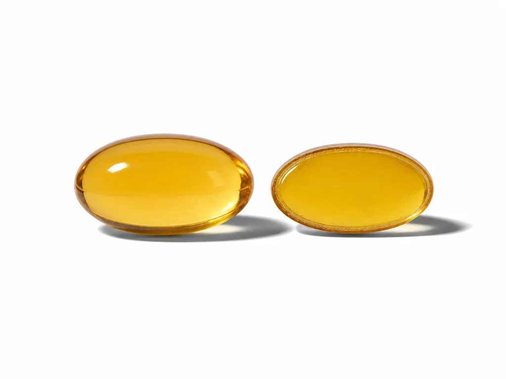 Generic render of a softgel cut in half